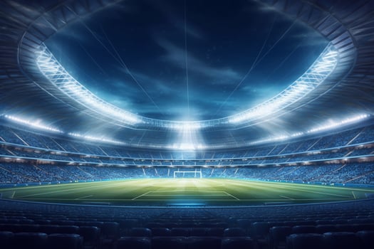 Full night football arena in lights photo