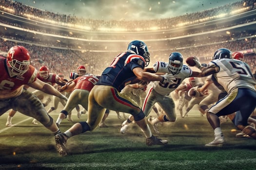 american football players in the action grand arena photo