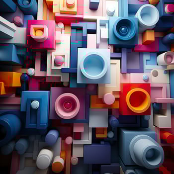 3d Rendered Colorful Glossy and Matte Ultra HD Geometric Background Wallpaper photo