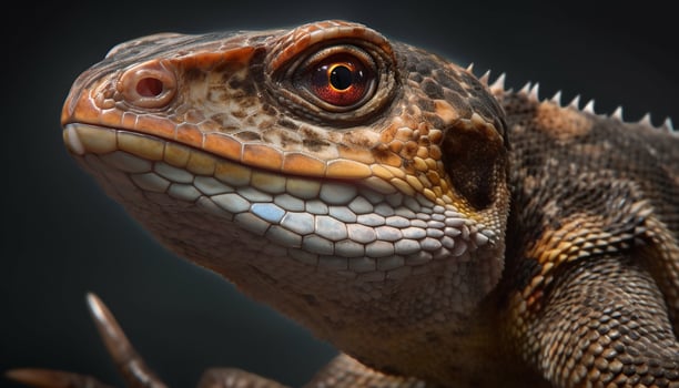 Endangered gecko in tropical Africa, spotted with multi colored scales generated by AI photo