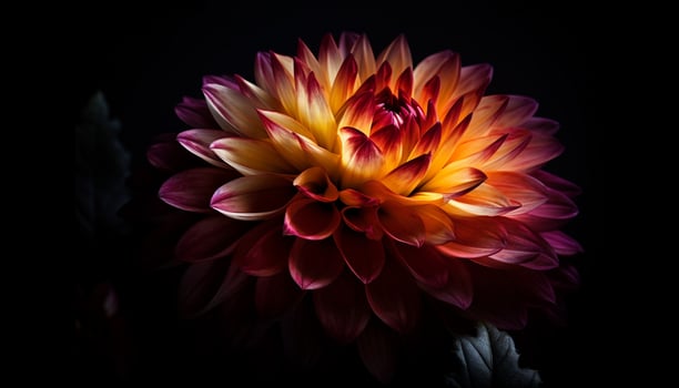 Vibrant colored flower head, close up, symbol of beauty in nature generated by AI photo