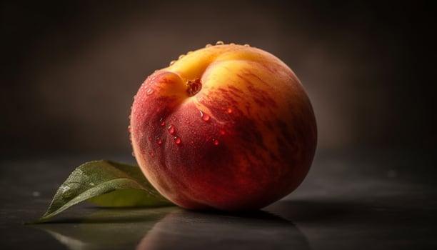 Juicy apple slice showcases freshness and healthy eating in nature generated by AI photo