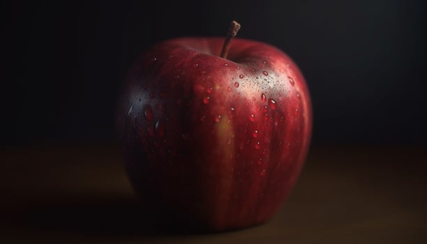 Juicy red delicious apple, symbol of healthy eating and freshness generated by AI photo