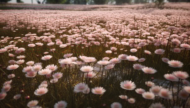 Sunset beauty in nature a meadow of wildflowers in autumn generated by AI photo