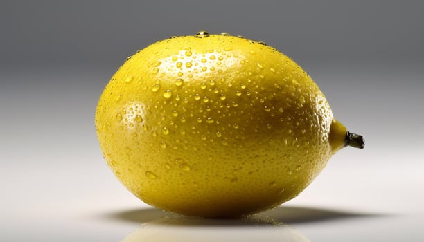 Juicy citrus slice reflects vibrant nature in refreshing drink wave generated by AI photo