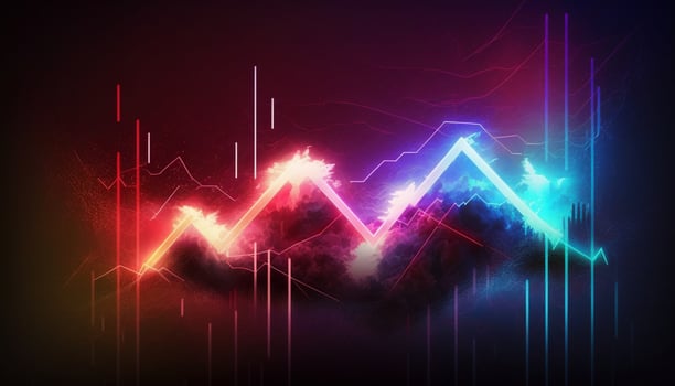 illustration Business success and growth concept.Stock market business graph chart on digital screen.Forex market, Gold market. . photo