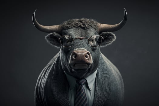 Buffalo wearing glasses and wearing a formal suit. . photo
