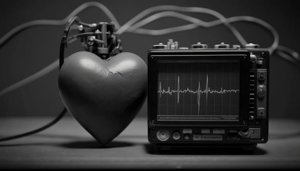 Heart monitor measuring vital signs, medical technology. . photo