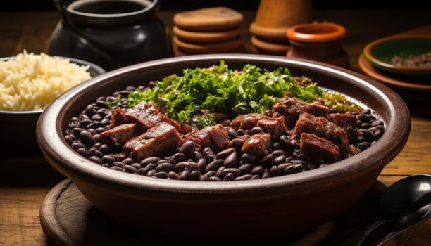illustration of Brazilian food, mouthwatering, colorful, diverse, energetic photo