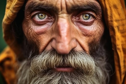 Mesmerizing people portrait created with technology. photo