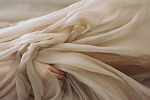 Beige neutral silk fabric photo, multi layered abstraction, gossamer fabrics, art photo