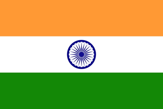 The official current flag of the REPUBLIC OF INDIA. State flag of the REPUBLIC OF INDIA. Illustration. photo