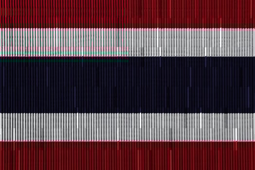 Flag of the Kingdom of Thailand on a textured background. Concept collage. photo