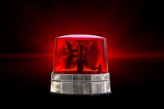 Red Color Emergency Light Warning Vehicular Police Alarm Siren Buzzer Isolated with Clipping path. photo