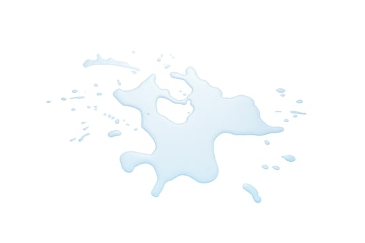 real image, spilled water drop on the floor isolated on white background photo