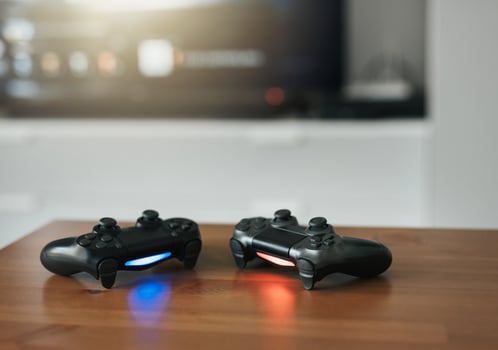 Gamepads on the table photo