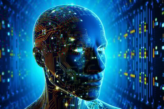 Artificial intelligence and machine learning concept. . photo