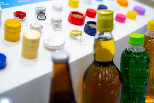 Caps packaging concept. Bottle caps and closures packaging design. Screw caps. Ring pull cap and composite cap. Various cap products. Bottle caps for alcohol drink, beer, water, and retort products. photo