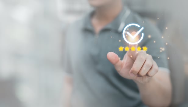 Customer review, Excellent service, five stars concept photo