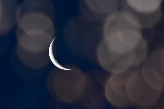 Moon in the sky, Patagonia, Argentina photo