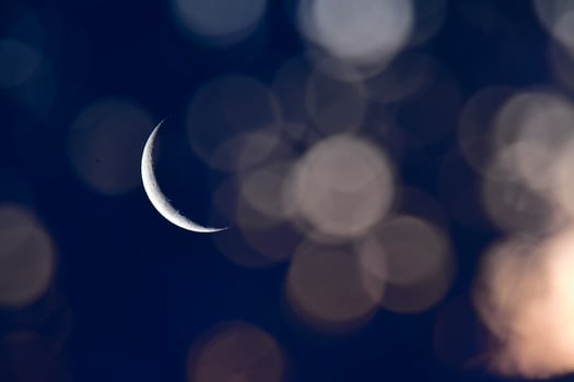 Moon in the sky, Patagonia, Argentina photo