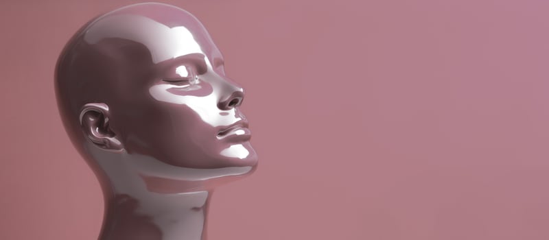 violet head face latex mannequin photo