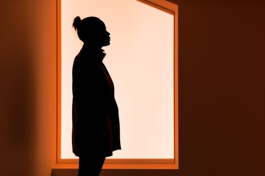 black silhouette of a woman photo