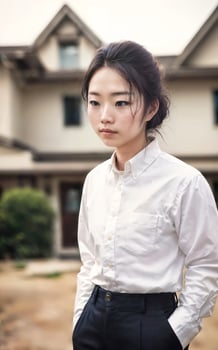 Thai people in thailand technical college uniform white shirt and pant, photo