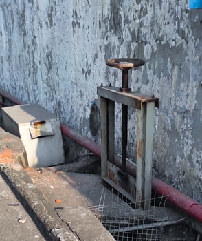 large rusty faucet for water access photo