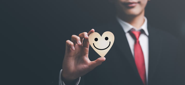 concept of showing love and satisfaction ,Caring and caring for loved ones ,life and property protection planning ,Insurance management planning ,health care and finance ,friendly smile, sincerity photo