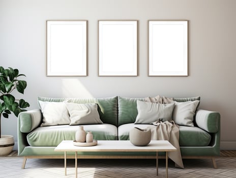Modern Gallery Wall Poster Frames Mockup illustration photo