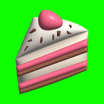 3D Cake Assets Design with Greenscreen Background photo