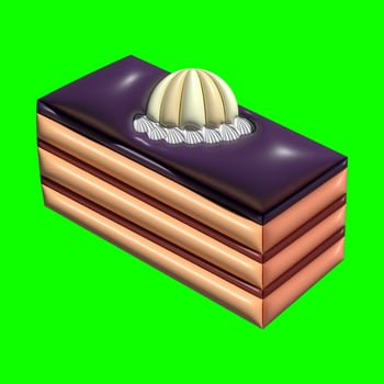 3D Cake Assets Design with Greenscreen Background photo