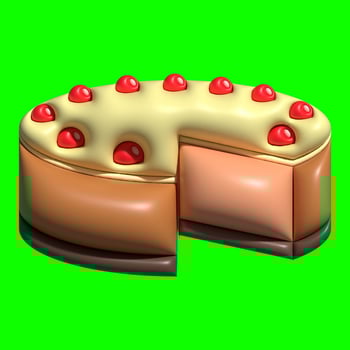 3D Cake Assets Design with Greenscreen Background photo