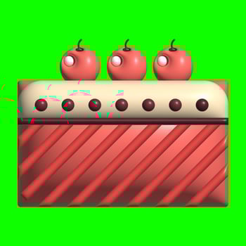 3D Cake Assets Design with Greenscreen Background photo