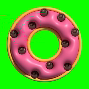 3D Cake Assets Design with Greenscreen Background photo
