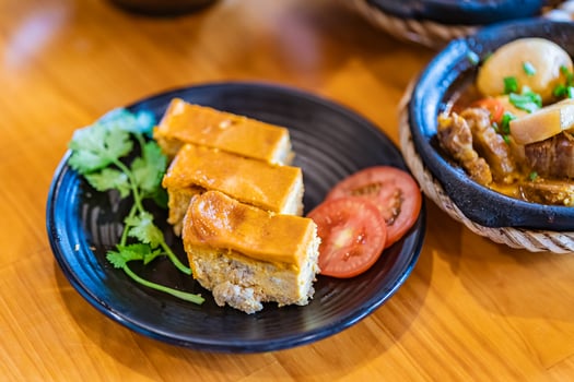 Mam Chung - Vietnamese meatloaf. Minced Meat with egg, wood-Ear Mushroom, fish salt photo