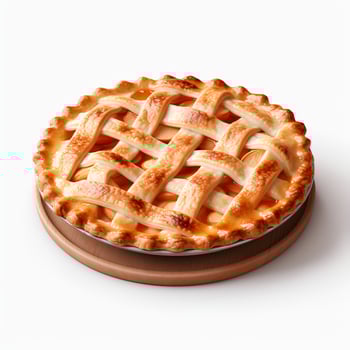 Photo of Apple pie on plate isolated on white background. Created by