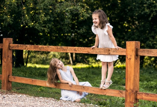 summer holidays sun childhood girlfriends photo