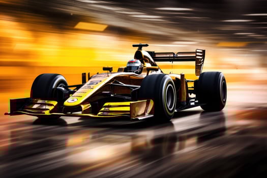 Formula one racing car at race track. photo