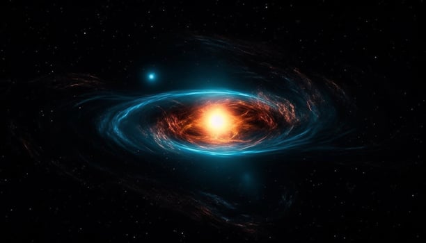 Glowing star field illuminates deep space galaxy generated by AI photo