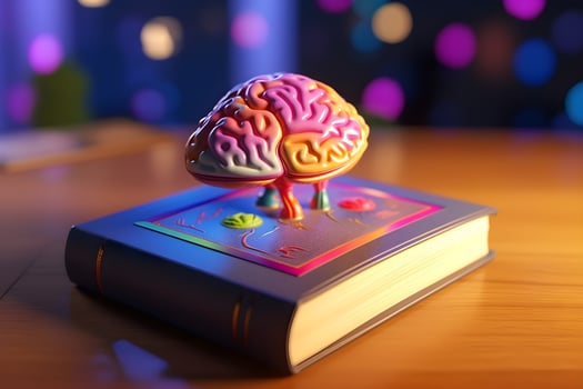 Colorful Brain Image Igniting Learning and Imagination, photo