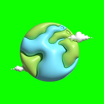 3D Galaxy Planet Assets with Greenscreen Background photo