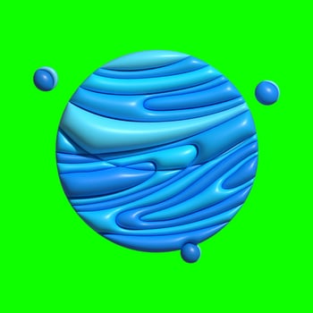 3D Galaxy Planet Assets with Greenscreen Background photo