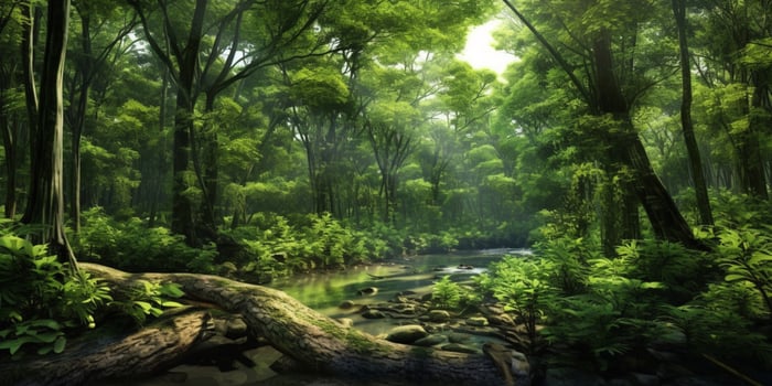 Lush green forests plant background. photo