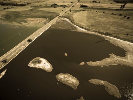 Pampas lagoon, aerial view photo