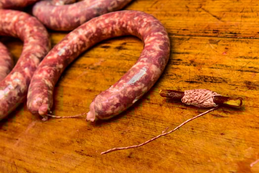 Homemade sausages, traditional cuisine, Argentina photo