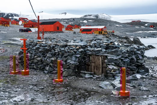 Historical site of ancient explorers in the Antarctic Peninsula photo
