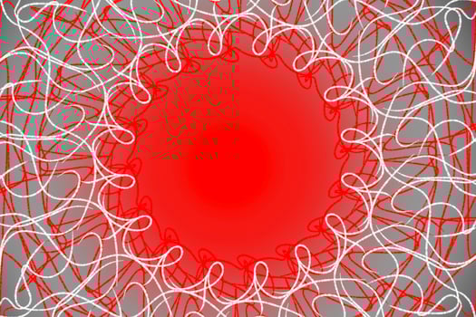 abstract red background with white lines on the center of the circle photo