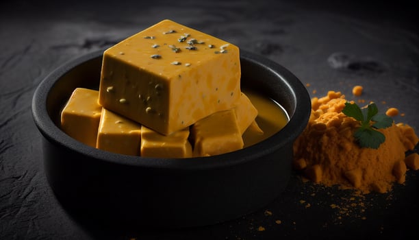 Exquisite Delicacy traditional Indian paneer butter masala in a bowl on black background, photo